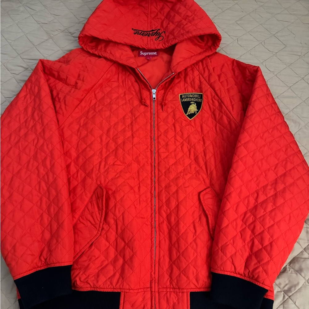 Supreme Red Quilted Bomber Jacket